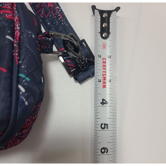 NEW Lug Carousel Crossbody Bag Navy Fireworks Quilted Pattern Adjustable Strap - Picture 3 of 6